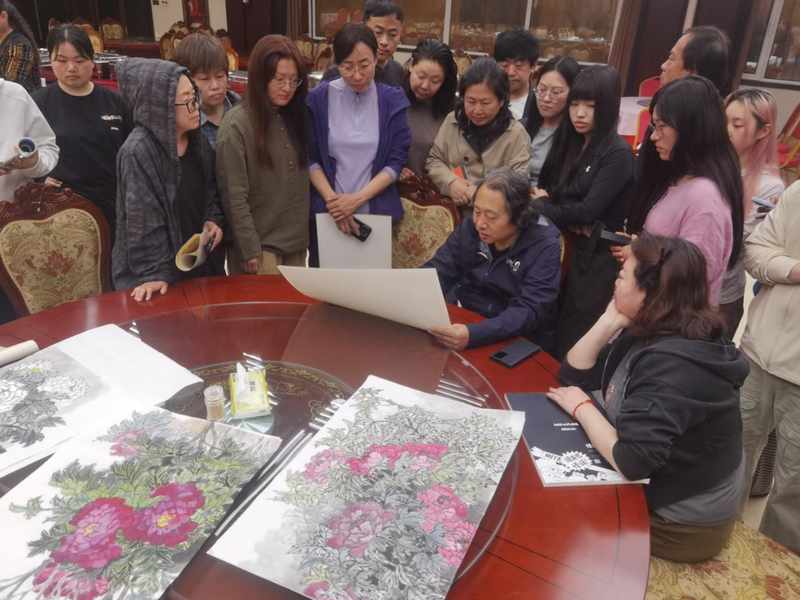  没骨牡丹写生技法深度解析：贾广健菏泽研学十年的教学革新 书画藏品